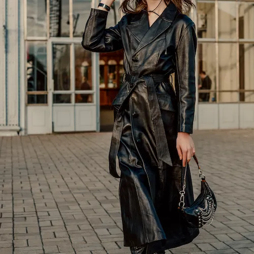 leather shirt dress